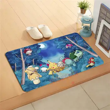 

P-#1031#WJY Custom Pokemon Pikachu &18 Doormat Home Decor Door mat Floor Mat Bath Mats foot pad P=k18