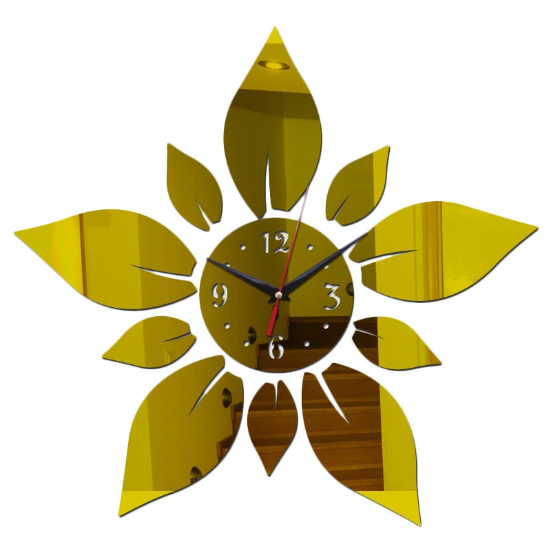 Mirror Acrylic Material Single Face Wall Stickers Modern Style Wall Quartz Clocks Home Decor Wall Watches
