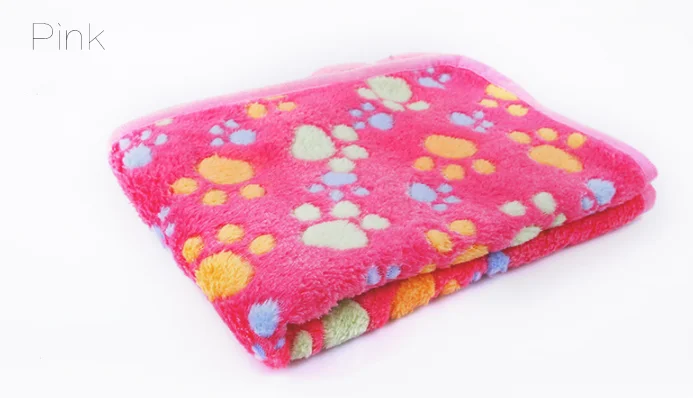 3 цвета, 40x60 см, 75x50 см, милое теплое Флисовое одеяло для сна с цветочным принтом для собак, кошек, щенков, собак - Цвет: Розовый