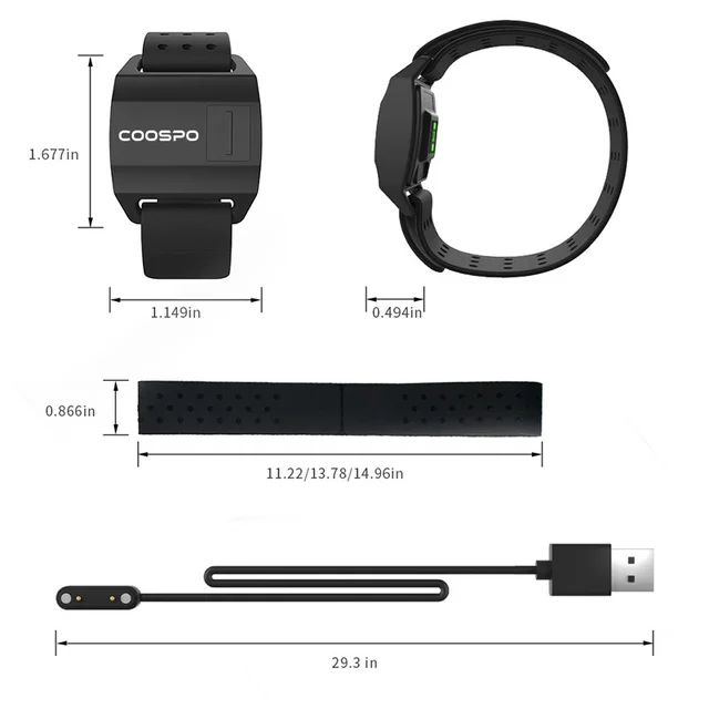 Coospo - Moniteur de fréquence cardiaque - Capteur - Avec