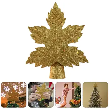 

1PC Christmas Tree Topper Ornament Leaf Shape Projecting Lamp Xmas Tree Lamp Ornament Decoration
