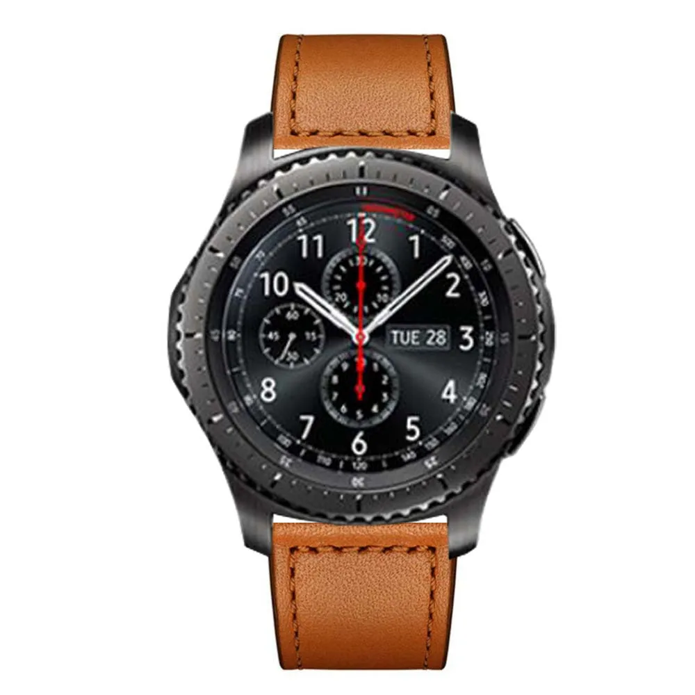Ремешок из натуральной кожи петлевой для samsung galaxy watch 42 46 s2 s3 браслет Ticwatch s2 amazfit 1 2 браслет huawei watch GT ремешок