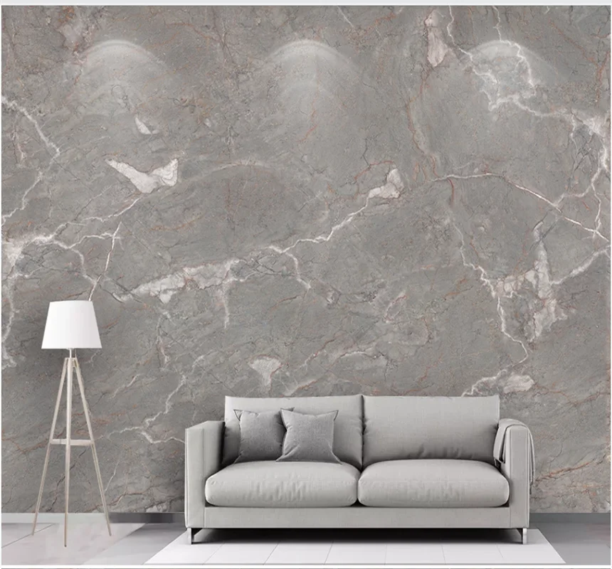 

Milofi Nordic style hd grey marbling background wall custom wallpaper 8D waterproof wall cloth