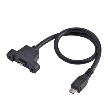 

Micro-USB 5Pin Male to Female w/Screw Hole Panel Mount Extention Cable