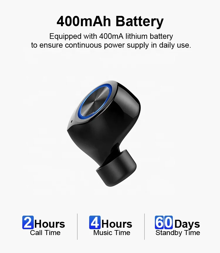 400mAh type c in case airdots top amazon vincent samsunging earbuds qcying in ear headset booming mic sports true wireless