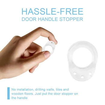 

6pcs Door Stopper Doorknob Wall Protector Savor Shockproof Crash Pad Silicone Transparent Door Handle Buffer White Door Stops