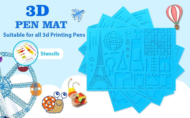 Dikale 3D Printing Pen Silicone Mat Castle Eiffel Tower Pattern 3D Printer  Pens Drawing Stencils Tools Template Pad 13.8 x 9.8in - AliExpress