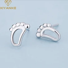 XIYANIKE серебро 925 пробы Новые Креативные гипоаллергенно следа трендовые серьги-гвоздики ювелирные изделия для женщин вечерние подарок