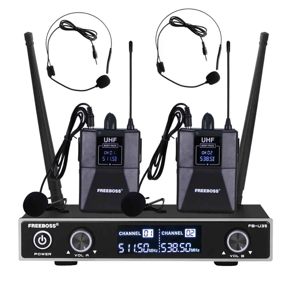 FB-U35H двухполосная UHF Беспроводная микрофонная система с фиксированной частотой