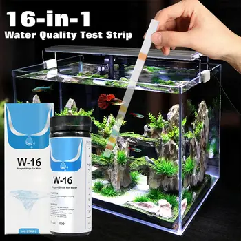 

16 In 1 Swimming Pool Test StripsResidual Chlorine PH Value Hardness Water Quality Testing Strips For Pond Hot Tub Aquarium
