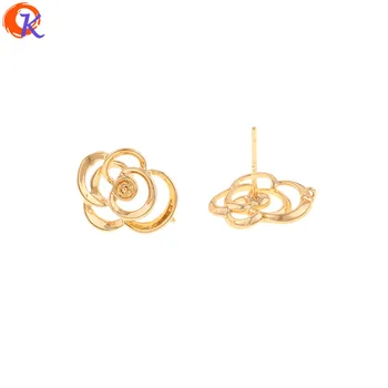 

Cordial Design 30Pcs 12*14MM Jewelry Accessories/DIY Making/Flower Shape/Genuine Gold Plating/Hand Made/Earrings Stud Findings