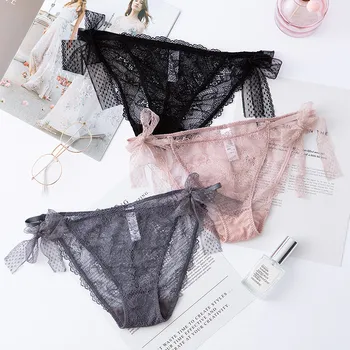 

Dreamlikelin Sexy Lace Bow Female Underwear Hollow Out Women's Panties Plus Size Cotton Crotch Briefs