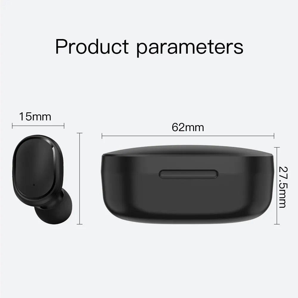 KISSCASE Original Headphones For Xiaomi Wireless Earphone LED Voice Control Bluetooth 5.0 Noise Reduction Tap Control Headphone