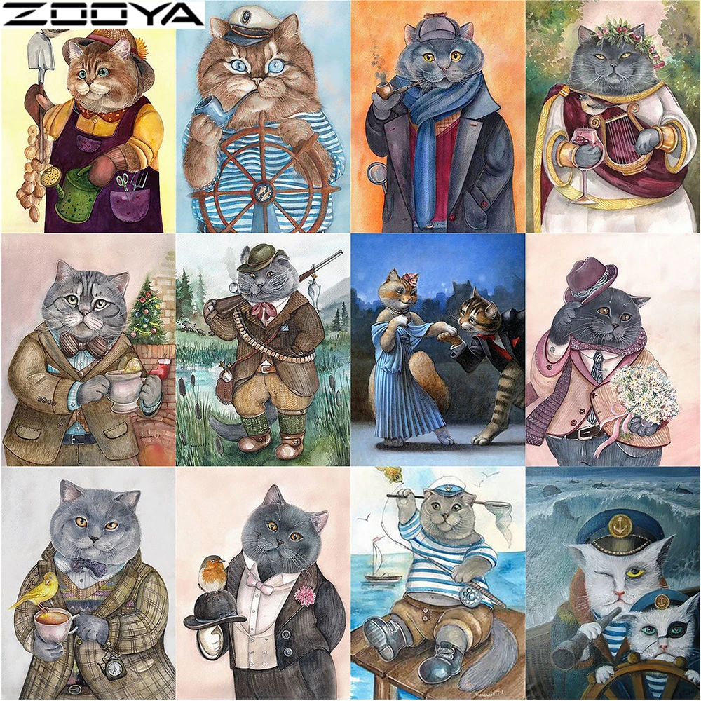 

Full Cat Diamond Painting Cross Stitch Full Square/Round Rhinestone Picture Diamond Embroidery Full Set 5D Diamond Mosaic Zw031