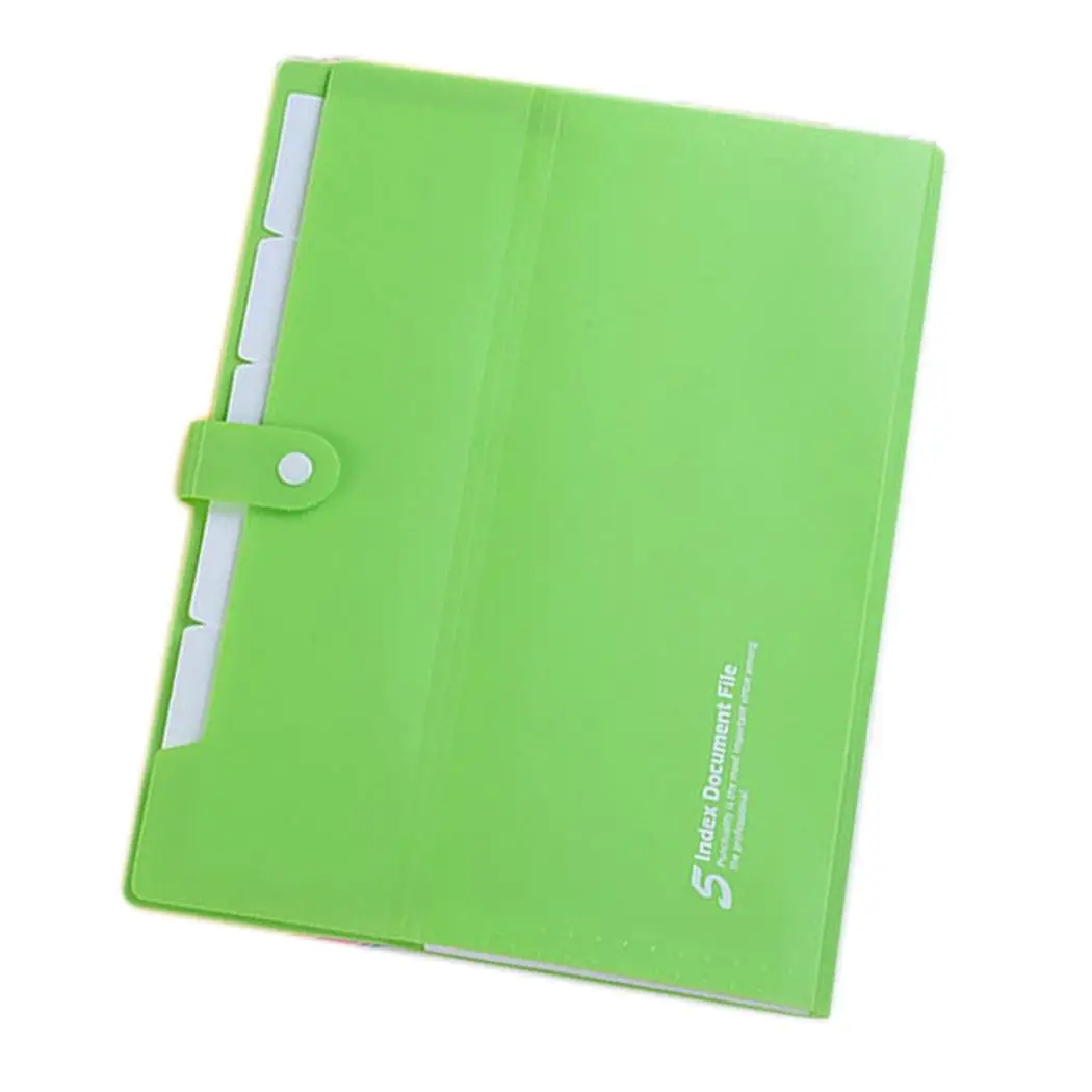 

Expanding File Folders Paper Organizer Document Holder A4 5 Pockets for Solid Snap Closure School Office