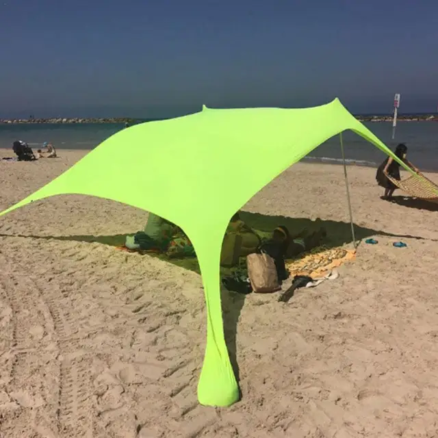 Family Beach Sunshade Lightweight Sun Shade Tent With Sandbag Anchors 4 Free Pegs UPF50+ UV Large Portable Canopy Drop shipping 2