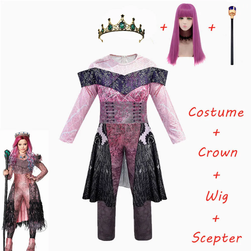 Audrey-4pcs Красные костюмы evie, детские костюмы на Хэллоуин для женщин, Fantasia, вечерние костюмы для девочек, Одри, потомки 3, маскарадный костюм для подарка - Цвет: Audrey-4pcs