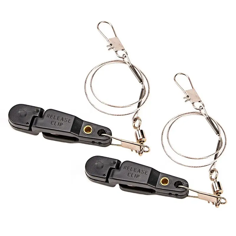 

2pcs Fishing Snapper Release Clip Offshore Planer Downrigger Power Grip+12inch Leader T006-2