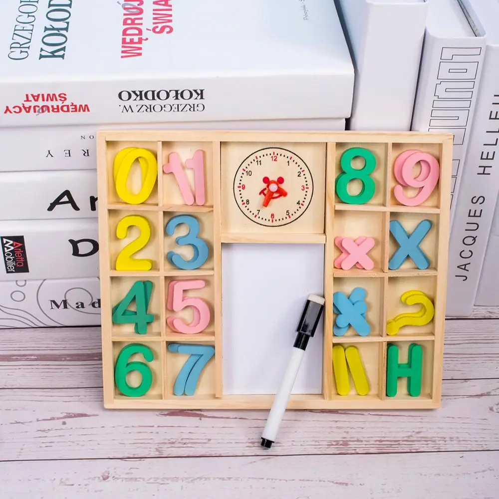 Montessori Math Learning Box Digital Clock Math Toy Number Counting Toy Wooden Stick Baby Kids Learning Educational Toy Gifts