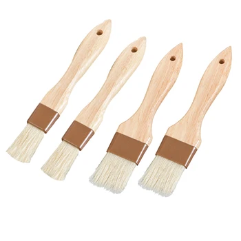

4 Pack Pastry Brushes Basting Oil Brush Kitchen with Hardwood Handles for Spreading Butter,Home Kitchen Cooking Supplies