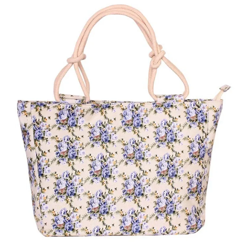 

2019 Fashion Big Size Handbag Tote Ladies Casual Flower Printing Canvas Folding Women Graffiti Shoulder Bag Beach Tote Bag New