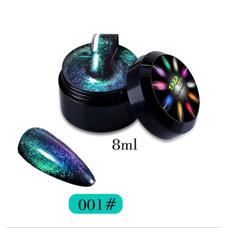 8ml 9D Galaxy Cat Eye Gel Nail Polish Magic Chameleon Soak Off UV LED Nail Varnish Magnetic Nail Art Manicure Lacquer Gel Polish