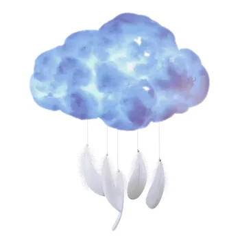 DIY Led Light Night Lamp Handmade Cotton Clouds Lights Hanging For Birthday Gift Home Bedroom Indoor Lighting Decorations#A 4