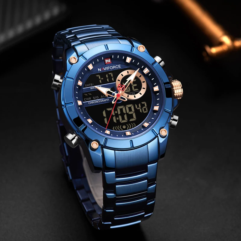 Новинка NAVIFORCE Топ люксовый бренд мужские часы кварцевые мужские часы дизайн спортивные часы водонепроницаемые наручные часы из нержавеющей стали Reloj Hombre