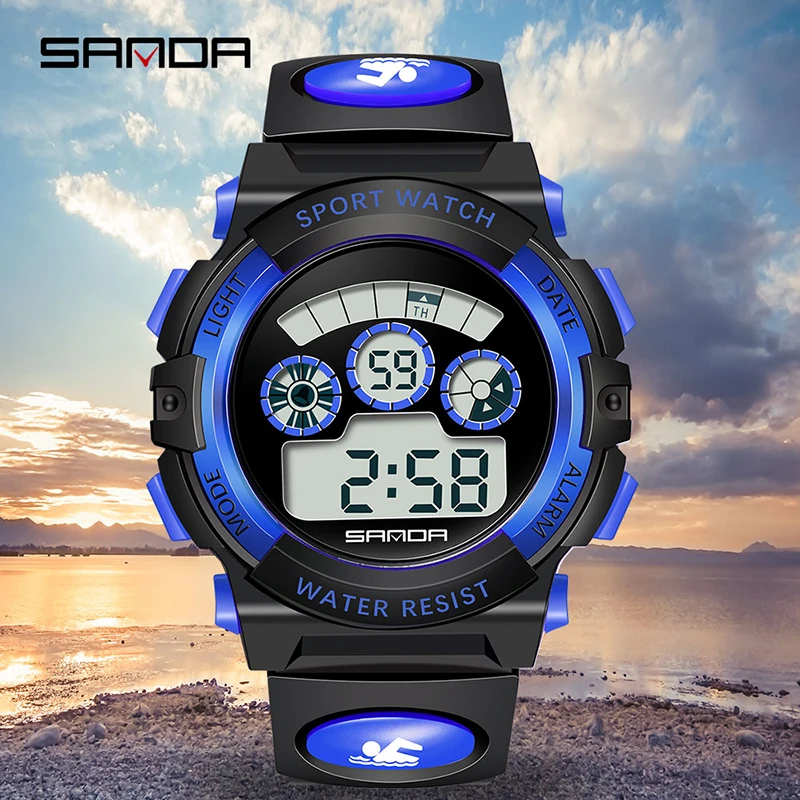 

Outdoor Sport Watch Men Waterproof Date/Week Display Digital Watch Men Shockproof Colorful Electronic Watch Luminous Men Watch