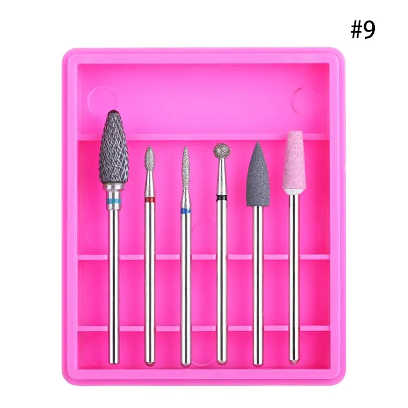 6pcs 15 KALIBUR 30 шт. сверла для ногтей, электрический сверлильный станок для ногтей, набор силиконовых керамических фрез для удаления УФ-геля - Цвет: 6pcs 15