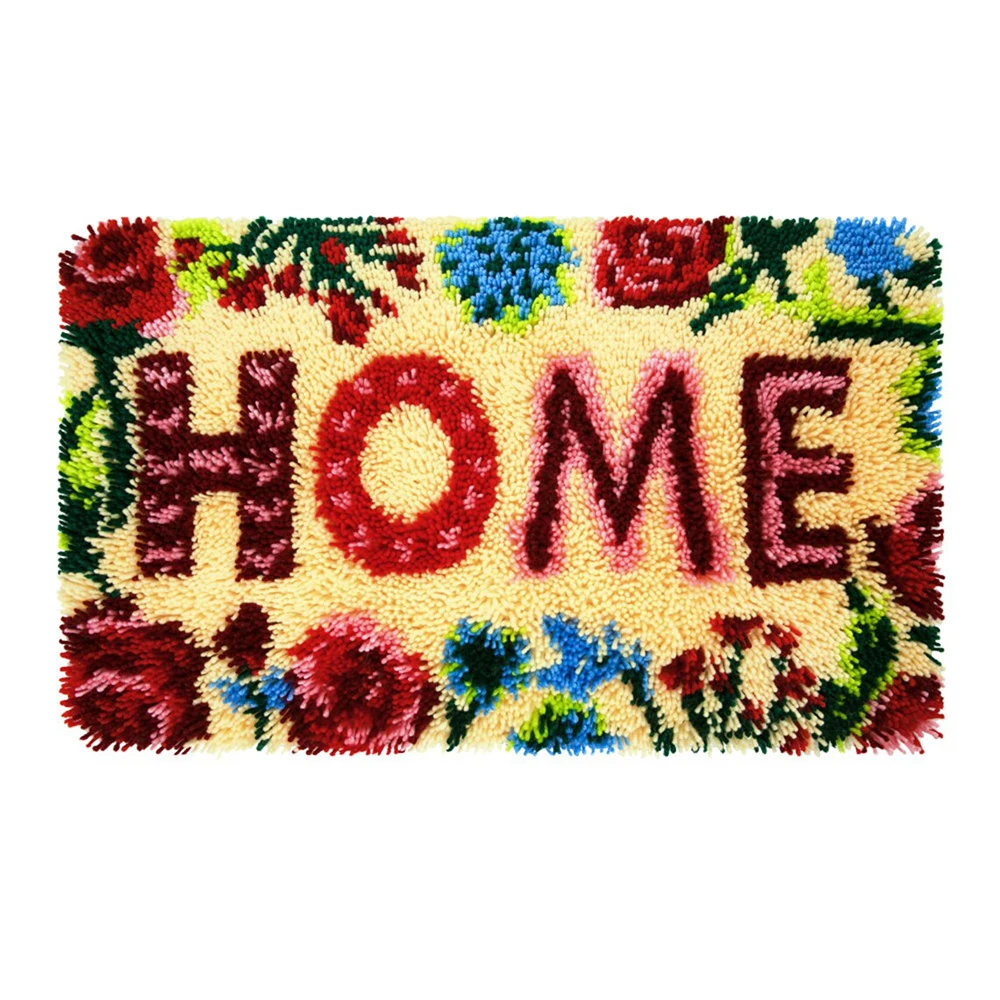

Crochet strings rugs do it yourself Flower Tapestry Cross stitch kit DIY carpet with Pre-Printed Pattern Rug making kits