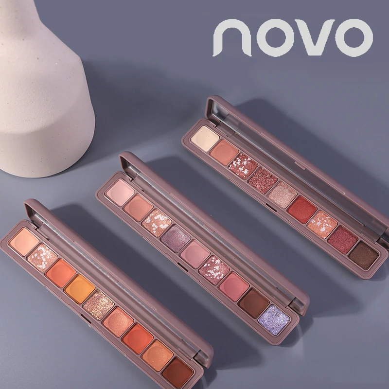Novo Brand, 9 цветов, блестящие Galaxy тени для век, палитра для пигментов, мерцающие матовые тени для век, макияж, блестящий блеск, алмазные тени, набор