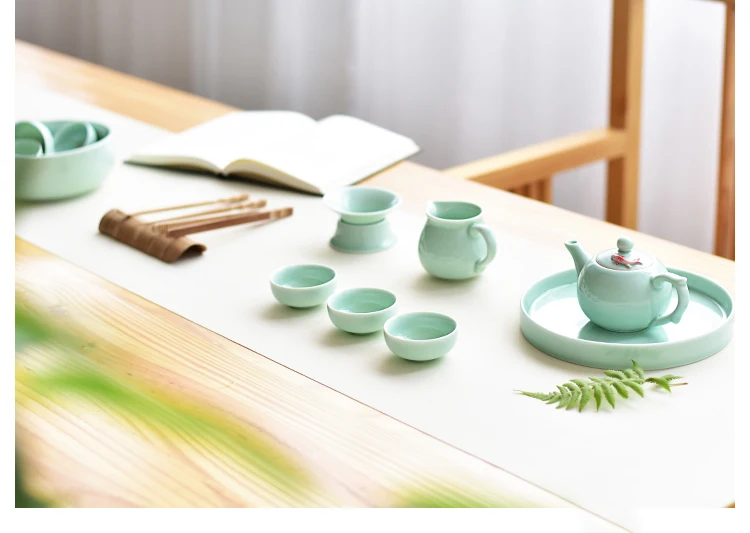 CHANSHOVA, китайский стиль, ручная работа, Celadon, рыба, шесть чайных чашек, 45 мл, голубой фарфор, чайная чашка, китайский керамический чайный набор кунг-фу