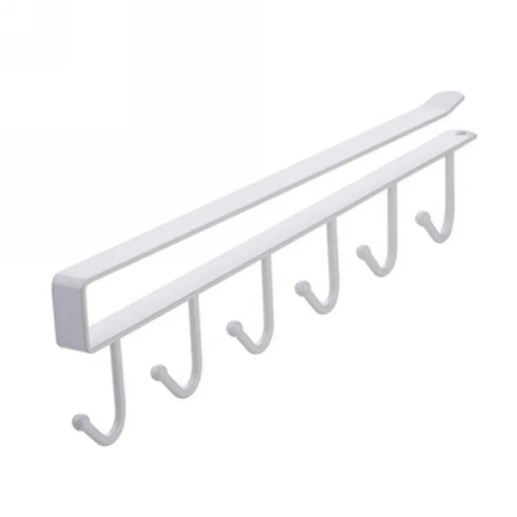

1PC Metal Special U Type 6 Hook Rack Bathroom Kitchen Storage Rack Hanging Hooks 6 Hooks Mug Holders