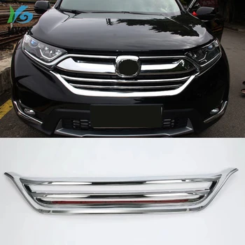 

ABS Chrome Front Bottom Center Grille Frame Cover Trim Protective Frame Car Styling For Honda CRV CR V 2017 2018 2019