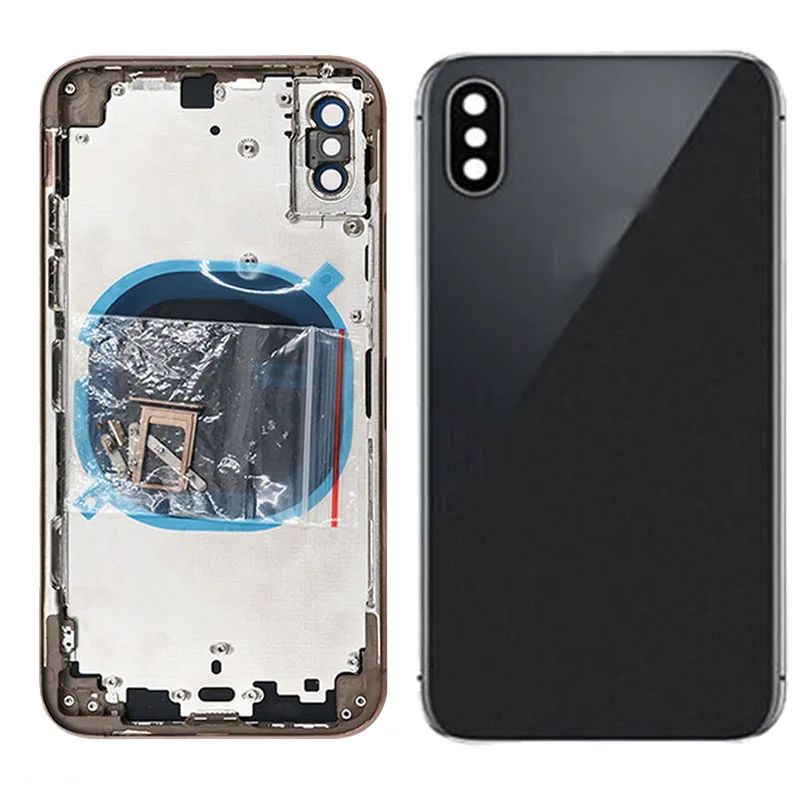 Чехол с полным корпусом для iPhone XS Max без гибкого кабеля, сменная задняя рамка для корпуса, стеклянная крышка для батареи+ sim лоток, боковая часть для ключей
