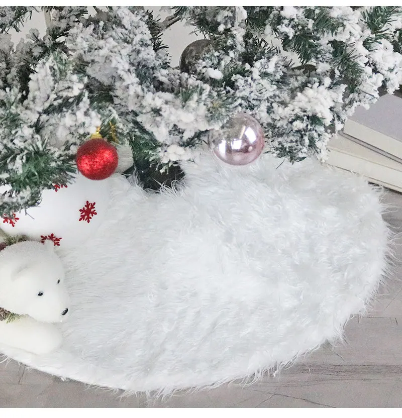 Пушистые юбки для рождественской елки белые розовые плюшевые ковры для гостиной искусственный мех коврики для рождественской елки украшения