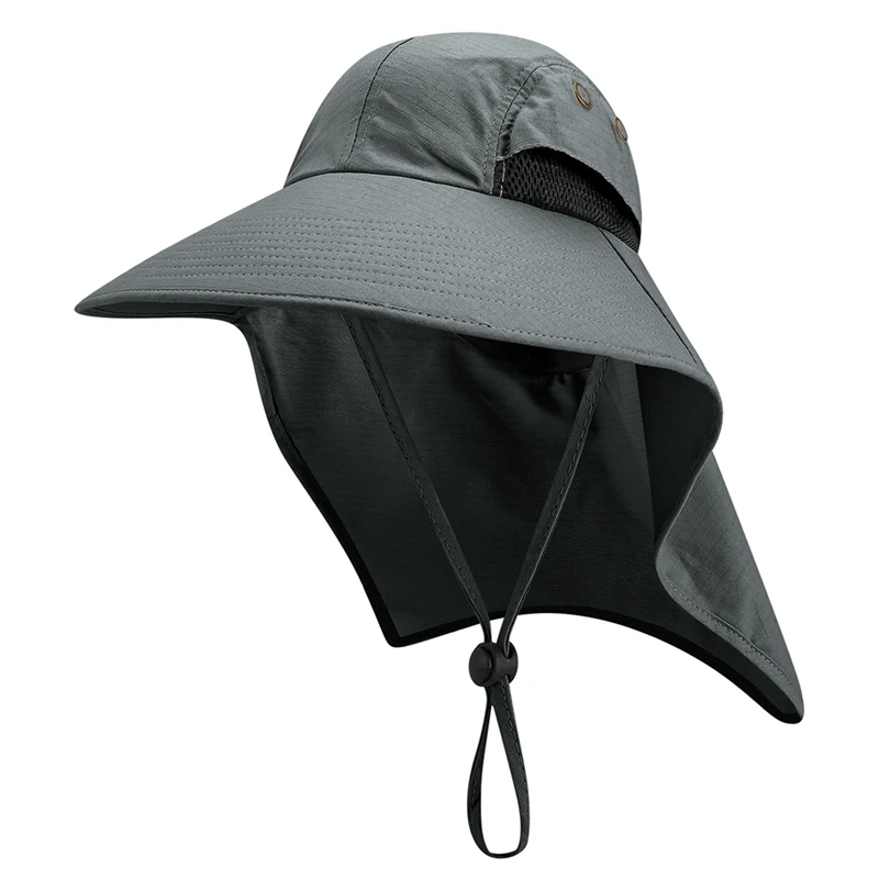 

Outdoor Flap Cap Wide Brim Lightweight Water Resistant Portable UV Protection Neck Cover Sun Hat Sportswear Accessories With Chi