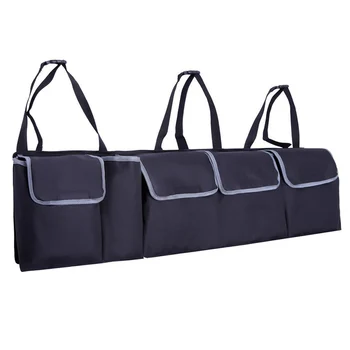 

90*25cm Hanging Car Rear Seat Back Storage Bag Net Car Trunk Organizer 600D Oxford Waterproof High Capacity Organiser Cargo Bag