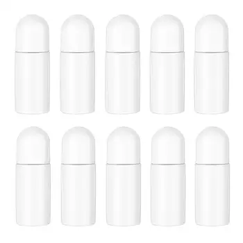 

10pcs 50ML Plastic Roller on Bottles Essential Oils Empty Refillable Roll Bottles DIY Deodorant Containers Plastic Roller Ball
