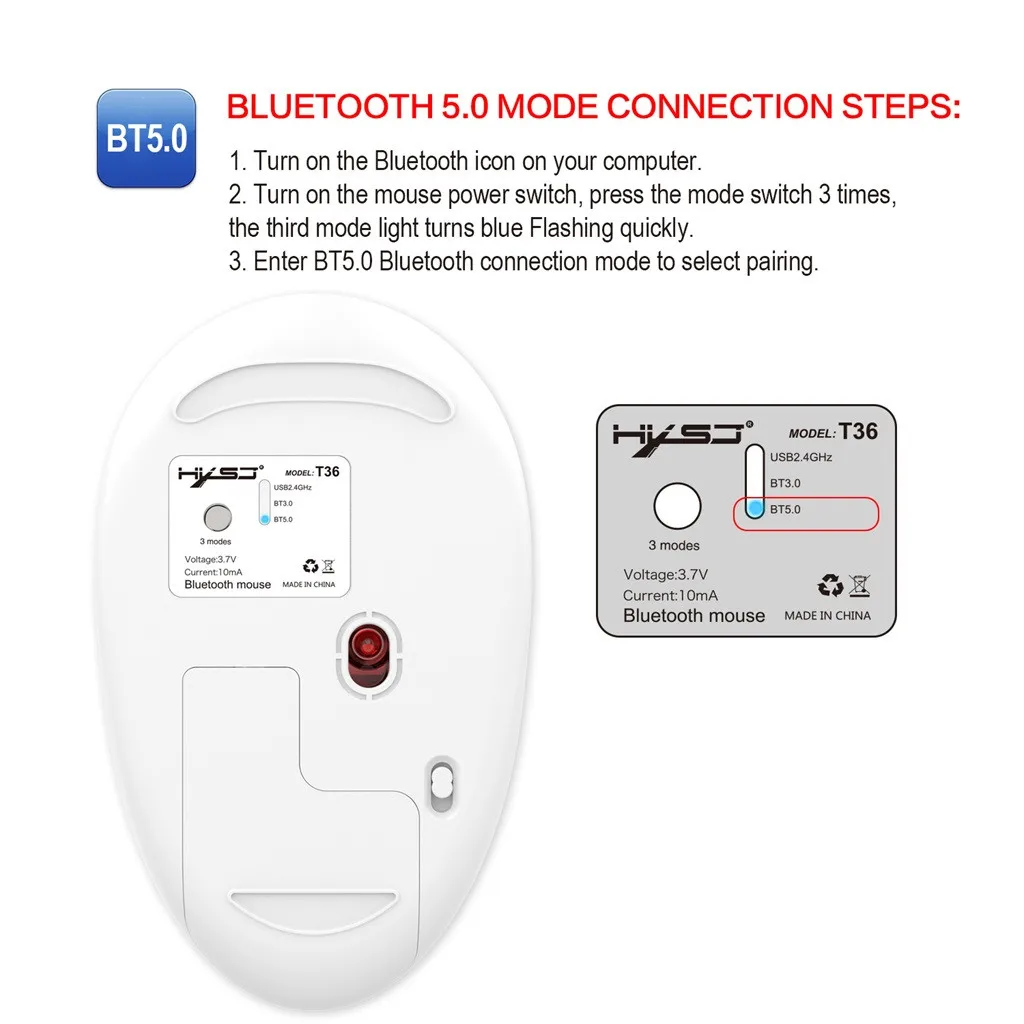 Перезаряжаемая мышь Bluetooth 3,0+ bt5.0 2,4g Беспроводная трехрежимная Бесшумная мышь игровая мышь для ПК ноутбука