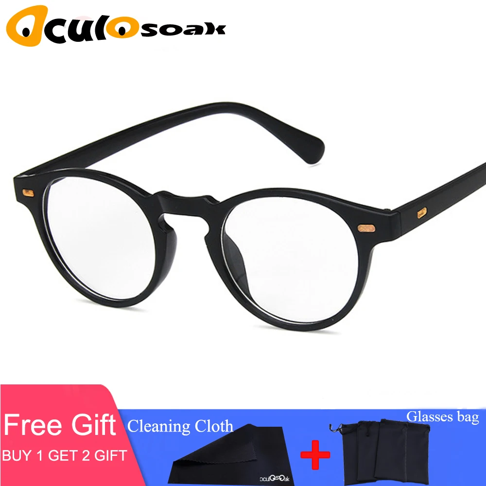 

Vintage Round Clear Glasses Women Transparent Lens Glasses Frame Ladies Optical Eyeglasses Frame Men Unisex Gift 2019