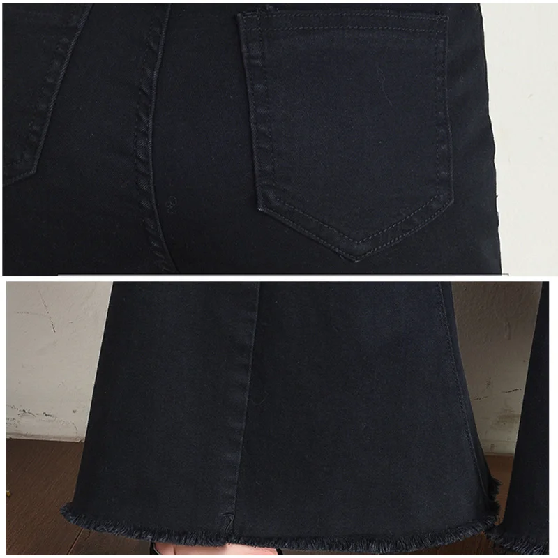 Plus Size Big Bell-Bottom Stretch Black Denim Long Jeans For Women 5Xl 7Xl Autumn Winter Wide Leg Tassel Skinny Flare Pants Plus Size Big Bell-Bottom Stretch Black Denim Long Jeans For Women 5Xl 7Xl Autumn Winter Wide Leg Tassel Skinny Flare Pants