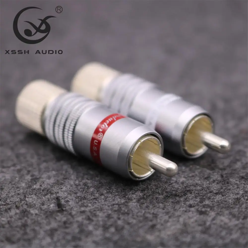 8 шт. RCA XSSH аудио YIVO Hi-End HIFI Набор для творчества посеребренный мужской аудио RCA свеча штекеры разъем для 8 мм max аудио кабель Шнур