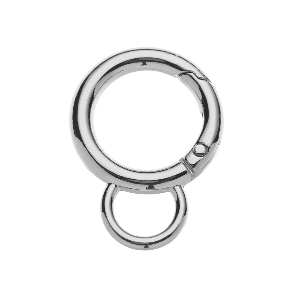 Type 1 - Silver 1 шт. 19 мм оцинкованная пружина ворот уплотнительное кольцо пряжки карабин с зажимом кошельки сумки круглый карабин пояс для крючьев пряжка - Цвет: Type 1 - Silver