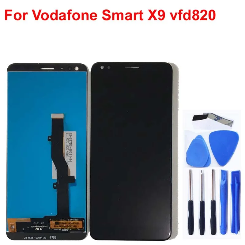 5," для Vodafone Smart X9 vfd820 vfd822 vfd-820 vfd-822 ЖК-дисплей+ сенсорный экран дигитайзер в сборе с лентой и инструментами бесплатно