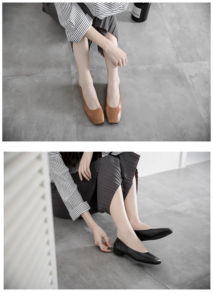 new style leather soft sole shoes Chinese mother shoes Chinese style art shoes comfortable low-heeled shoes