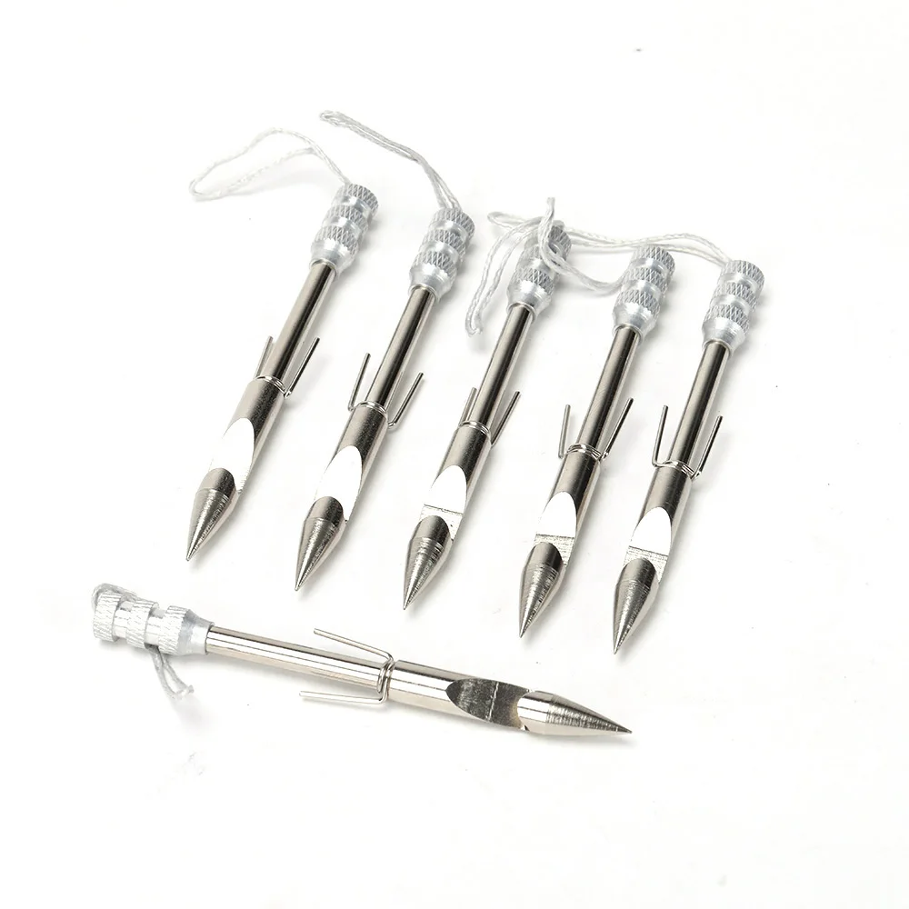3/5/6/10/12 Pcs Silver Stainless Steel Arrow Head Fish Darts for Fishing  Catapult Hunting Slingshot Fishing Accessories