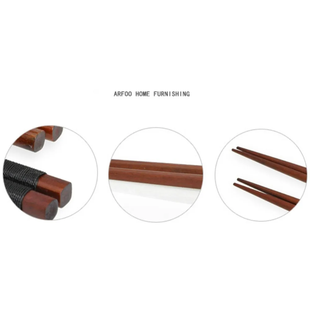 Home Handmade Japanese Natural Chestnut Wooden Chopsticks Set Kitchen Value Gift Sushi Chinese Food Tie Line Tableware