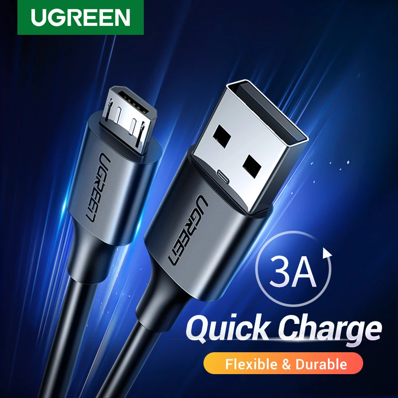 Ugreen micro usb c tipo c rápido cabo de carregamento usb tipo-c 3a cabo de dados para samsung s7 s6 nota telefone móvel micro cabo usb